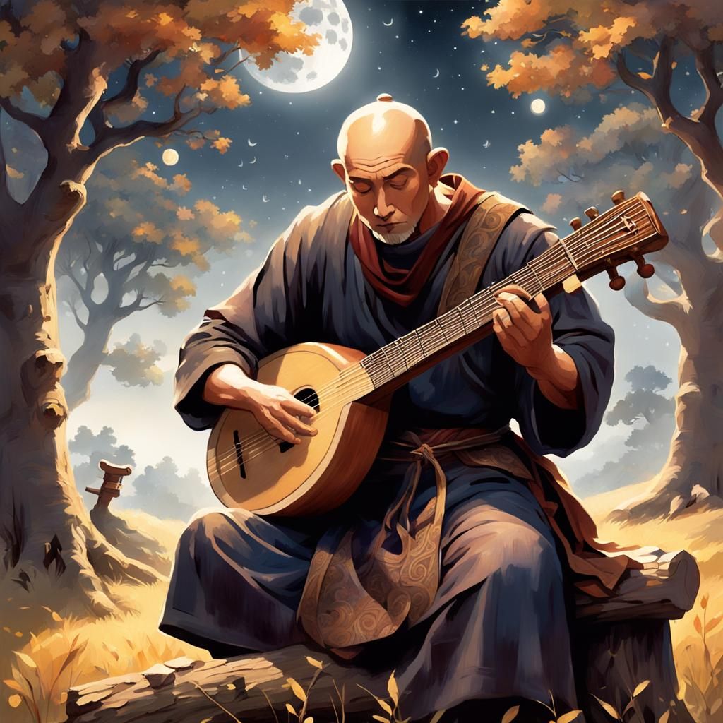 Moonlit Monk-Bard: Harmony and Strength