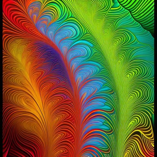 Abstract Rainbow Swirls with 3D Shading