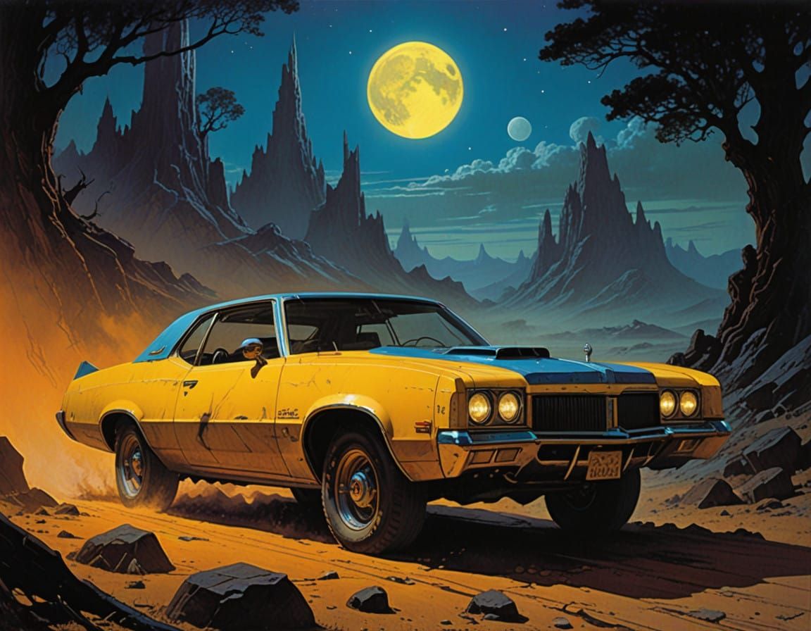 Ash Williams Cruises Through Space in a Bright Yellow Classi...