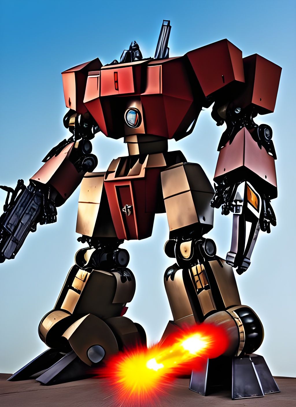 Armored Mecha Warrior with Advanced Weaponry