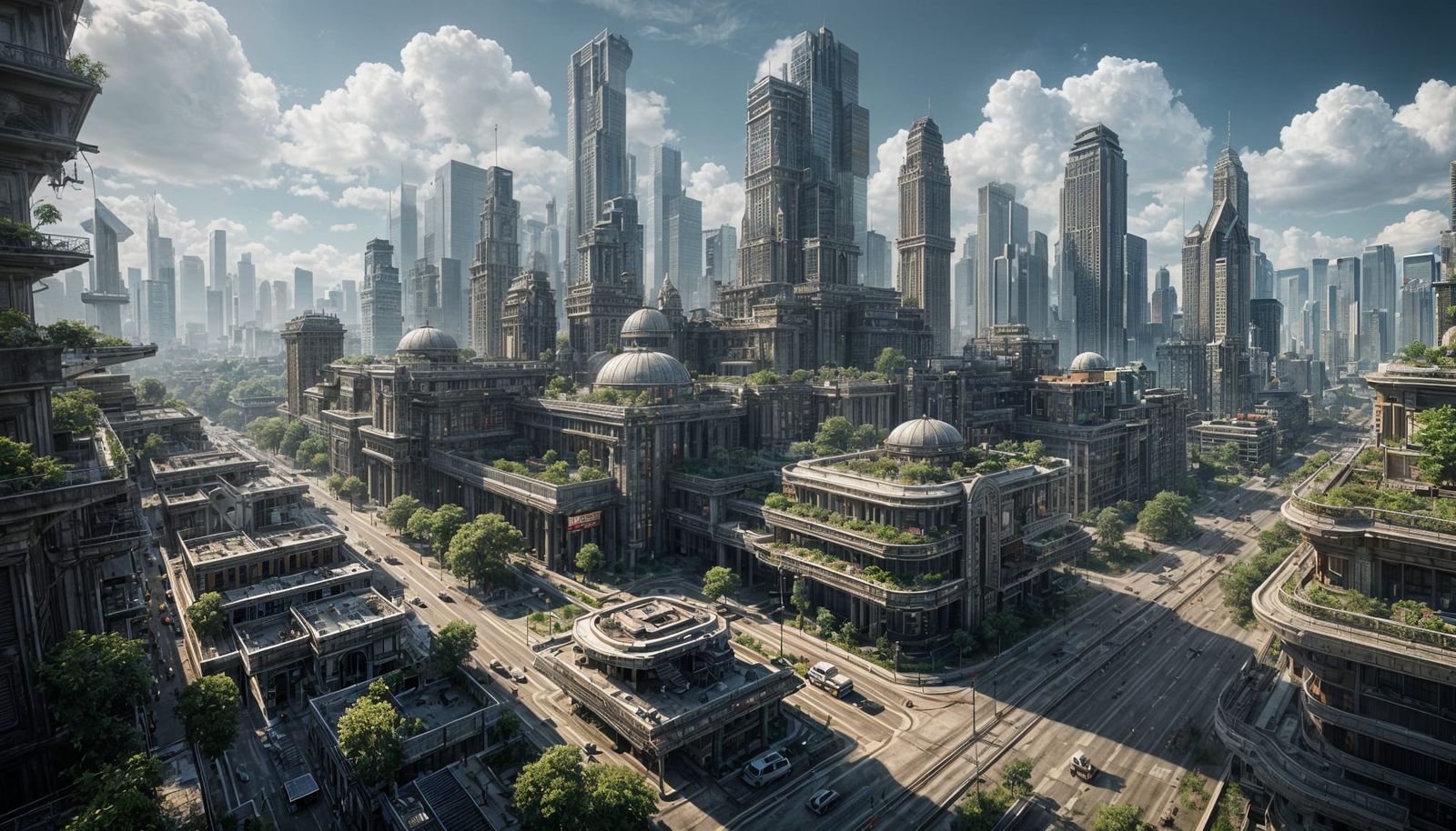 Futuristic Metropolis Panorama in Click Adventure Style