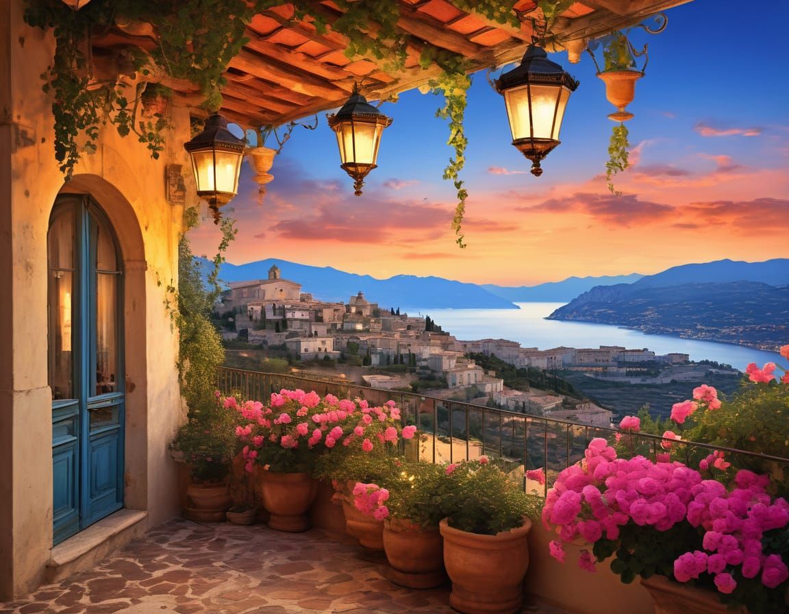 Romantic Villa Overlooking Tranquil Mediterranean Bay