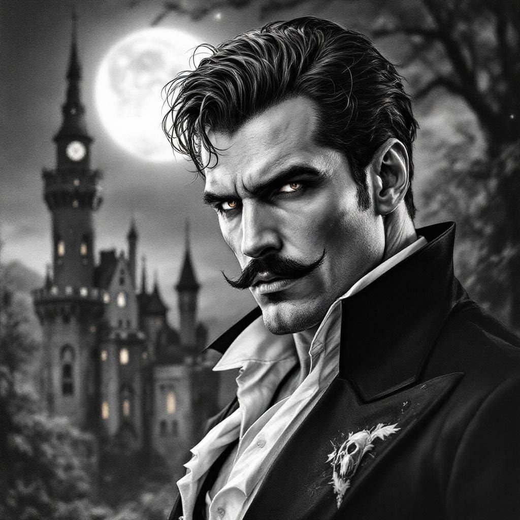 Muscular Vampire in Tom of Finland Pencil Style