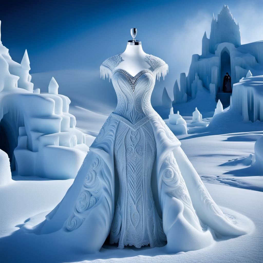 Epic Ice Sculpture Wedding Dress Digital Painting