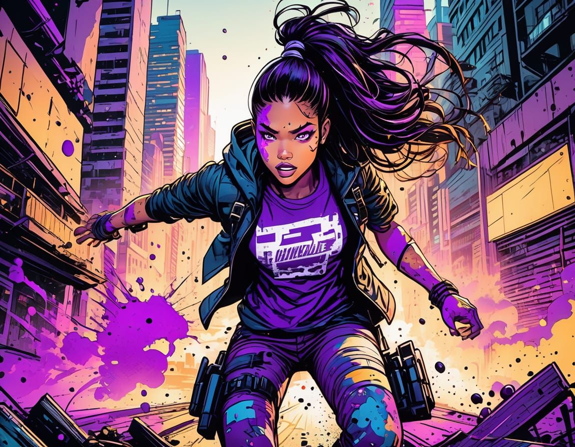 Girl in Action, Inspired by Comic Book Art