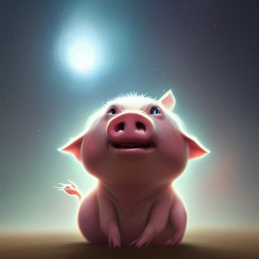 Pixar-Style Baby Pig Flies Through Cosmos