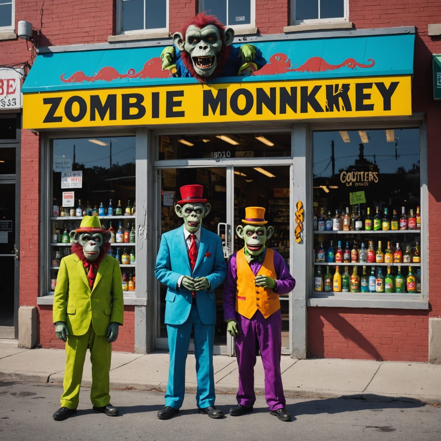 Vibrant Urban Nightmare: Bizarre Creatures Converge on Liquo...