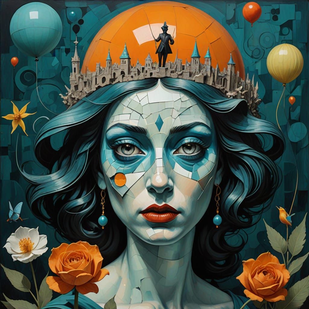 Cyberpunk Goddess Athor in Hyper-Realistic Steampunk Portrai...