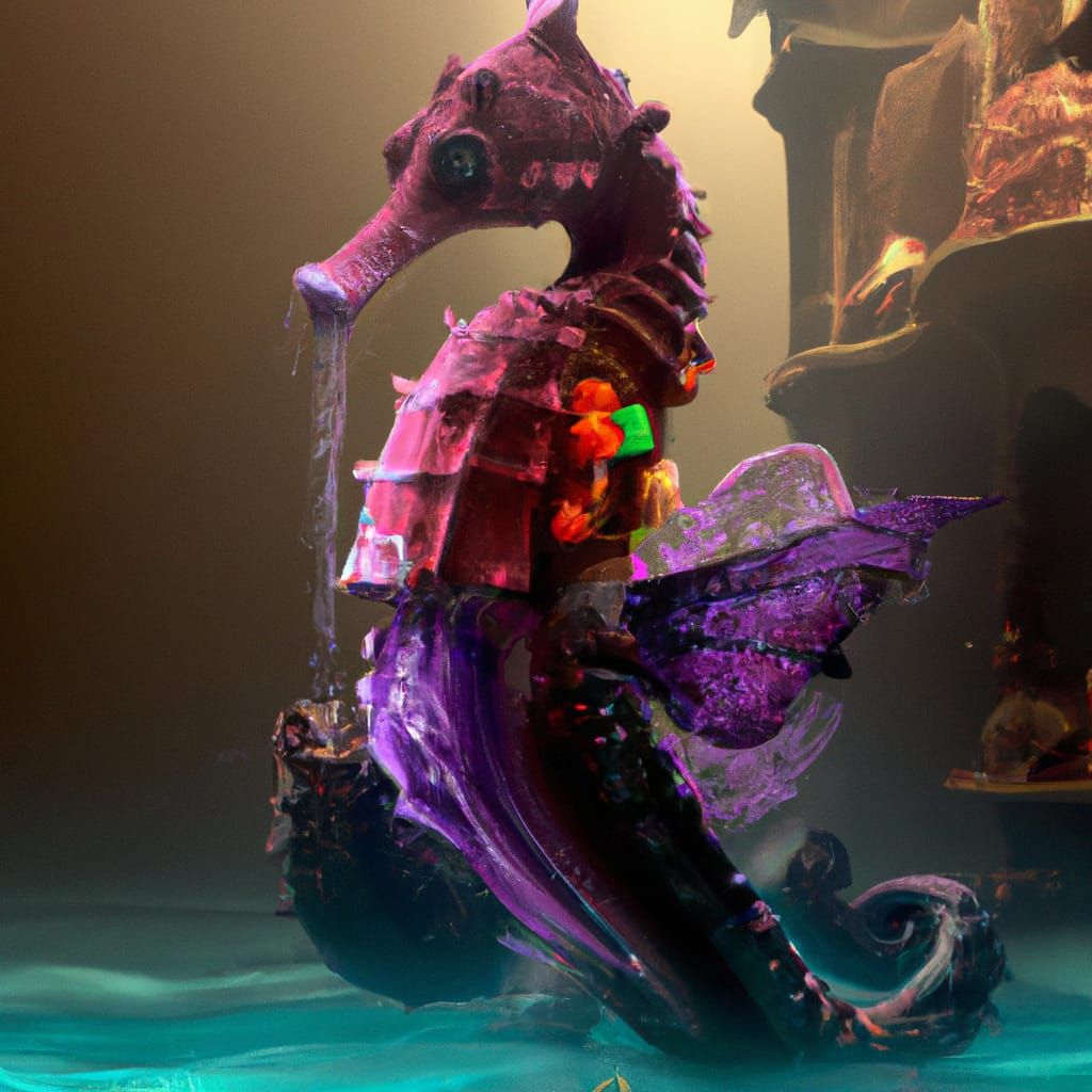 Seahorse Octopus Hybrid in Dark Fantasy Style