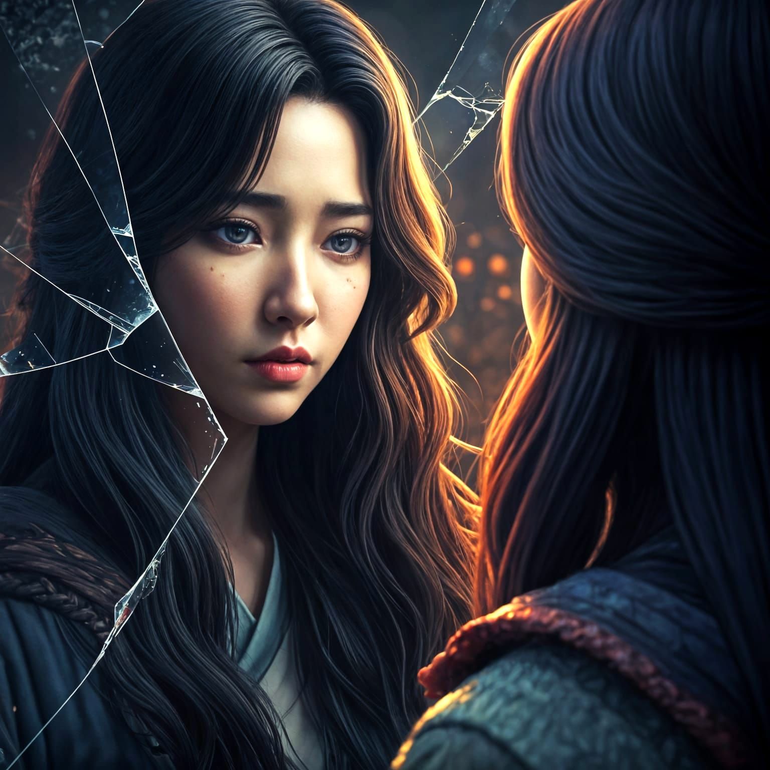 Rumi's Shattered Reflection: A Hyper-Detailed Concept Art