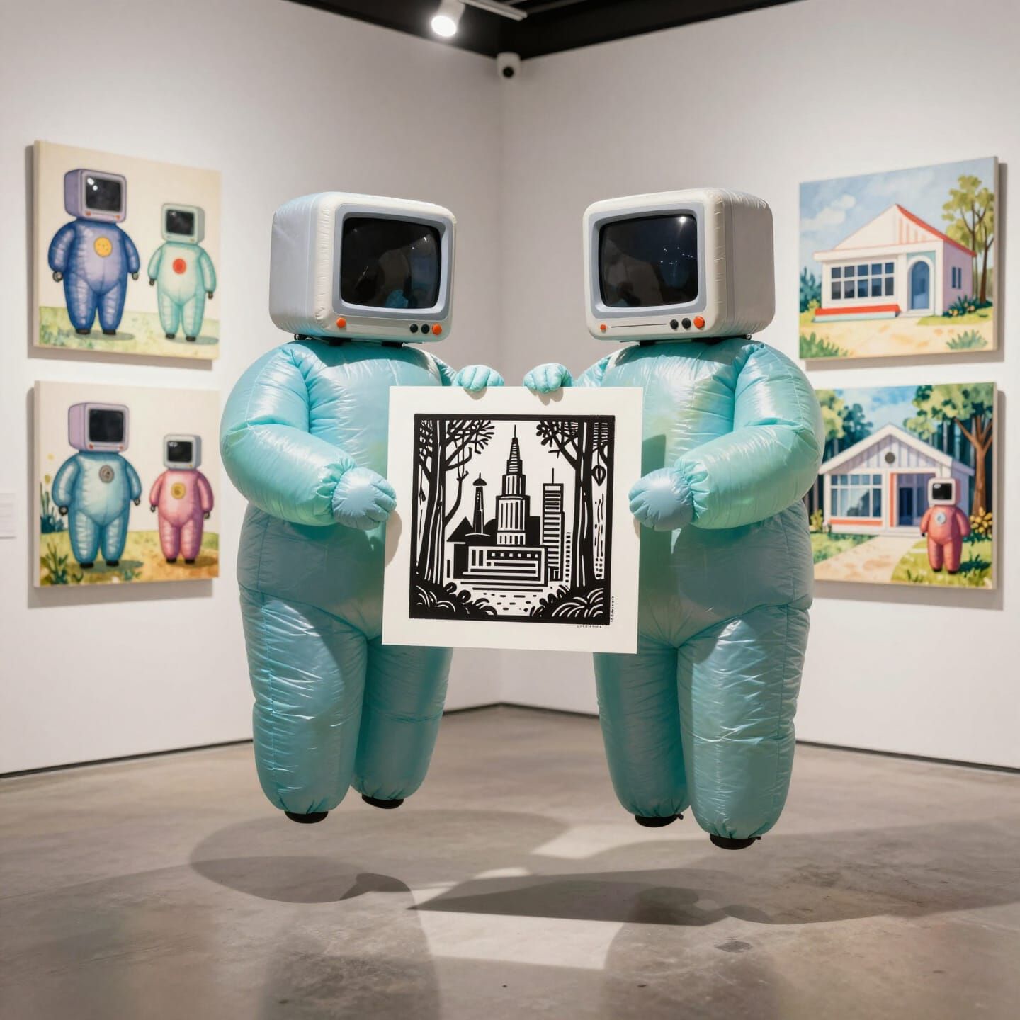 Levitating 1984 Quantum Computers in Art Gallery