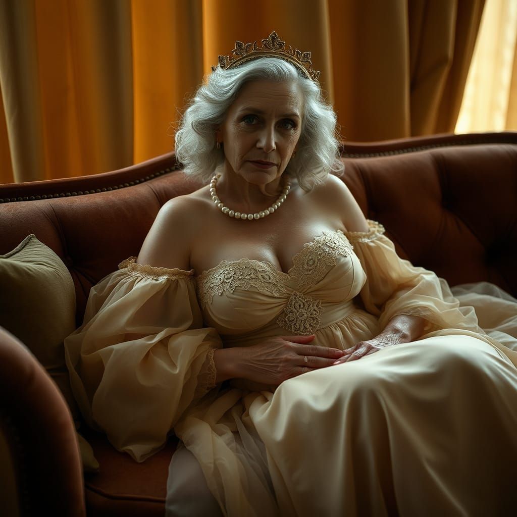 Elderly Person as Venus in Cinematic Lighting
