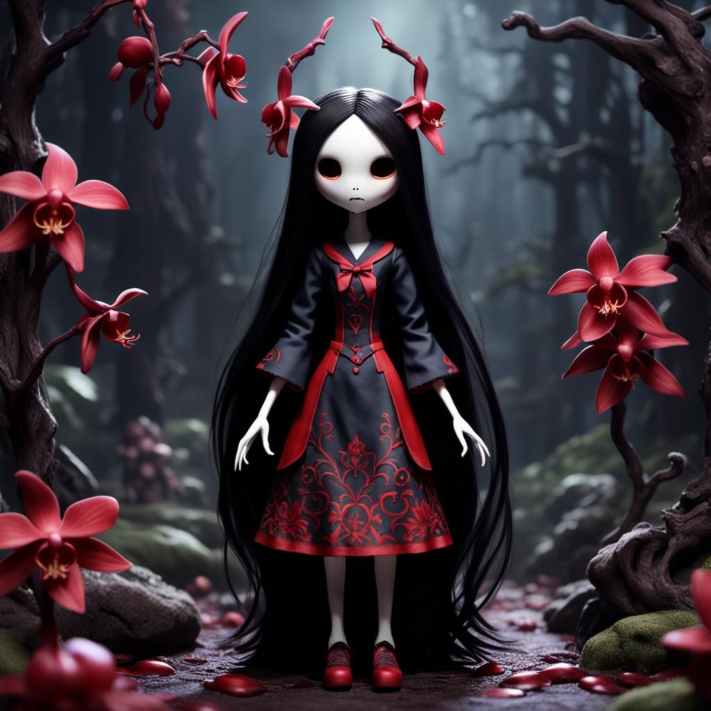 Demonic Orchid Slender Doll: Fantasy Concept Art