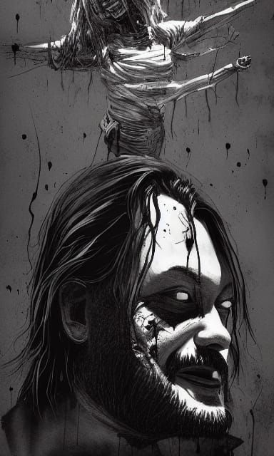 Terrifying Horror Portrait Inspired by Japanese Art