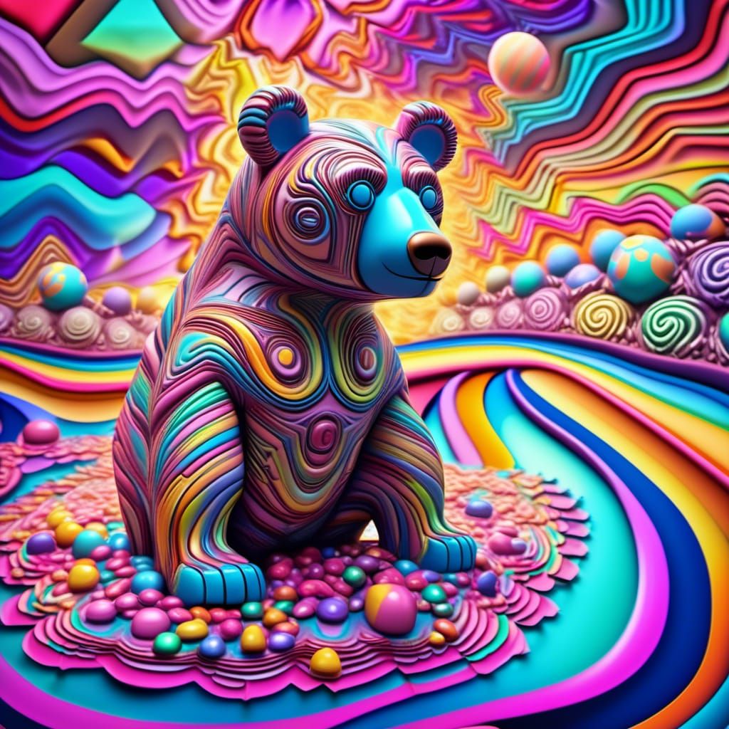 Candy Clothes: Abstract Fractal Art in Dichroic Style