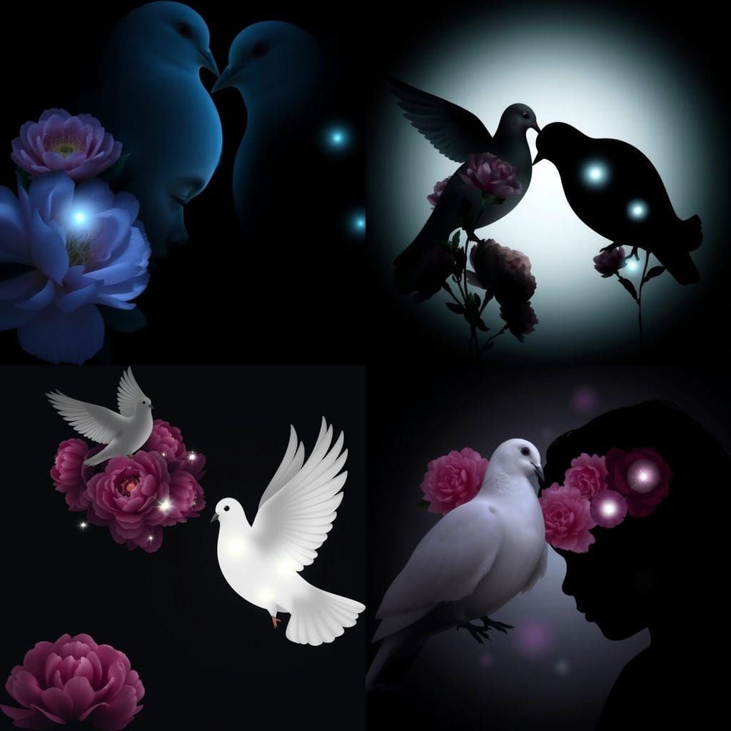 A Little Girl and Dove Unite in Floral Bloom