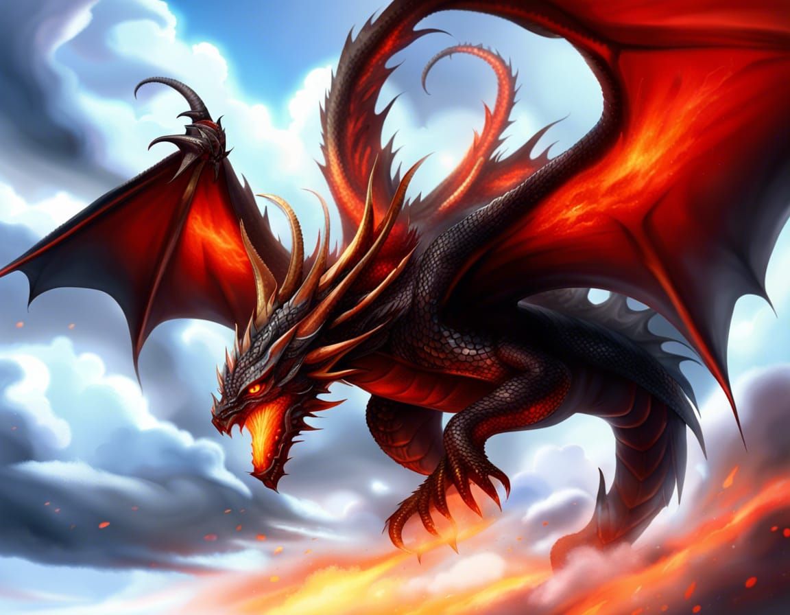 Dragon of Smoke and Fire: Fantasy Concept Art