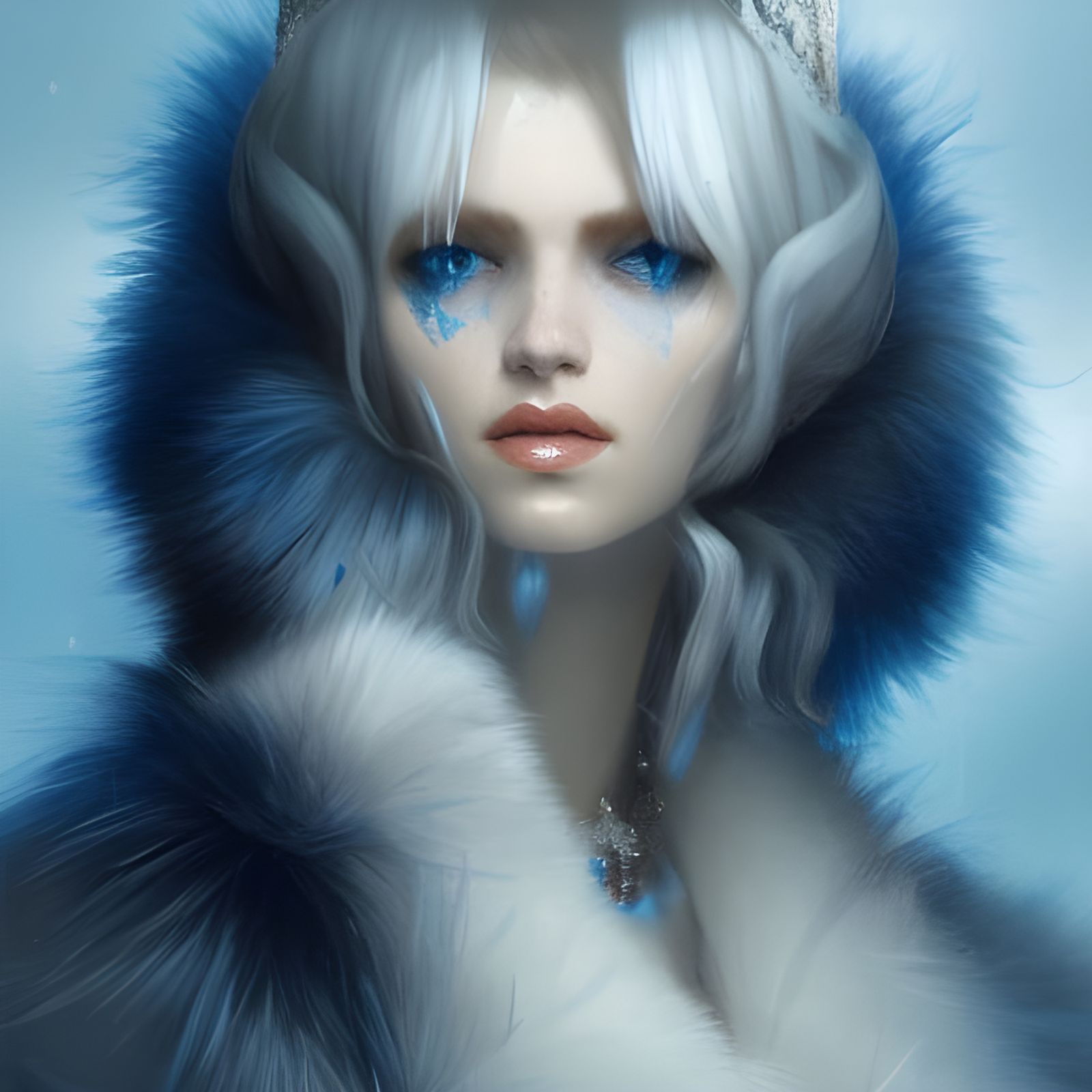 Gorgeous Ice Princess with Ice Crown