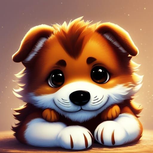 Charming Digital Puppy Art