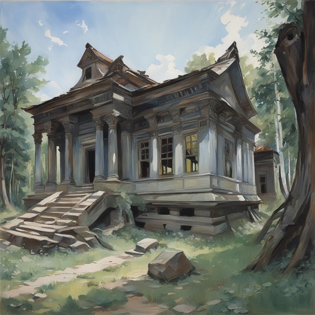 Abandoned Temple: Serebriakova and Warhol Inspired Art