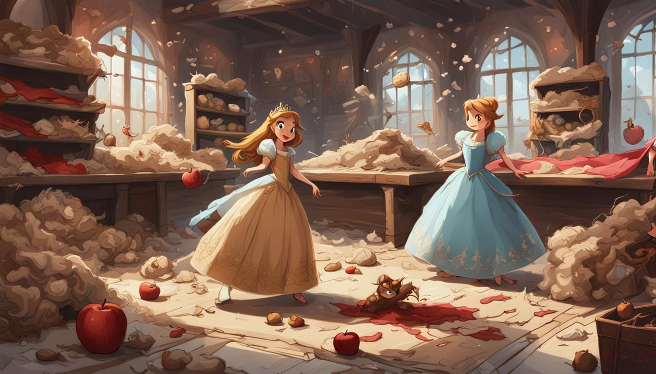 Princesses Brawl in Fabric Store with Chipmunk