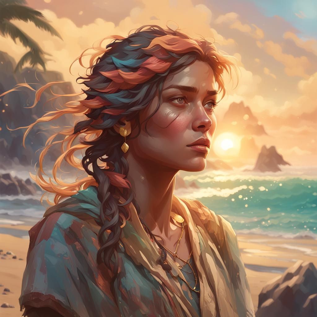 Hyperdetailed Beach Portrait in Unreal Engine 5