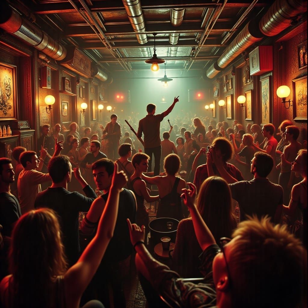 Rock and Roll Chaos in a Smoky Bar