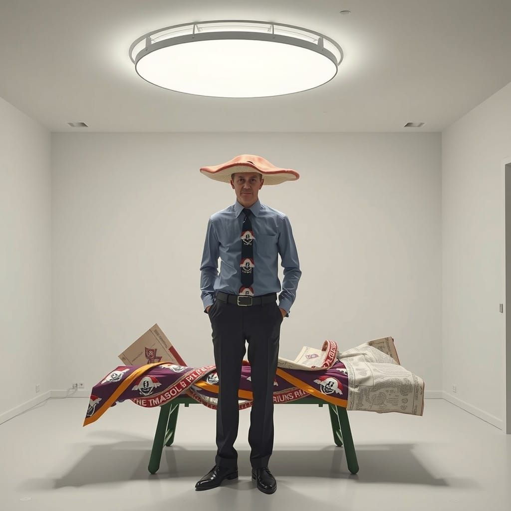 Surreal, Hyperreal Mushroom Sculpture in Vibrant, Glossy Por...