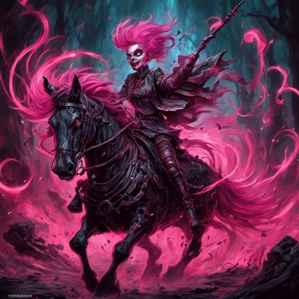 Punk Pony with Tattoos in Brut Comic Art