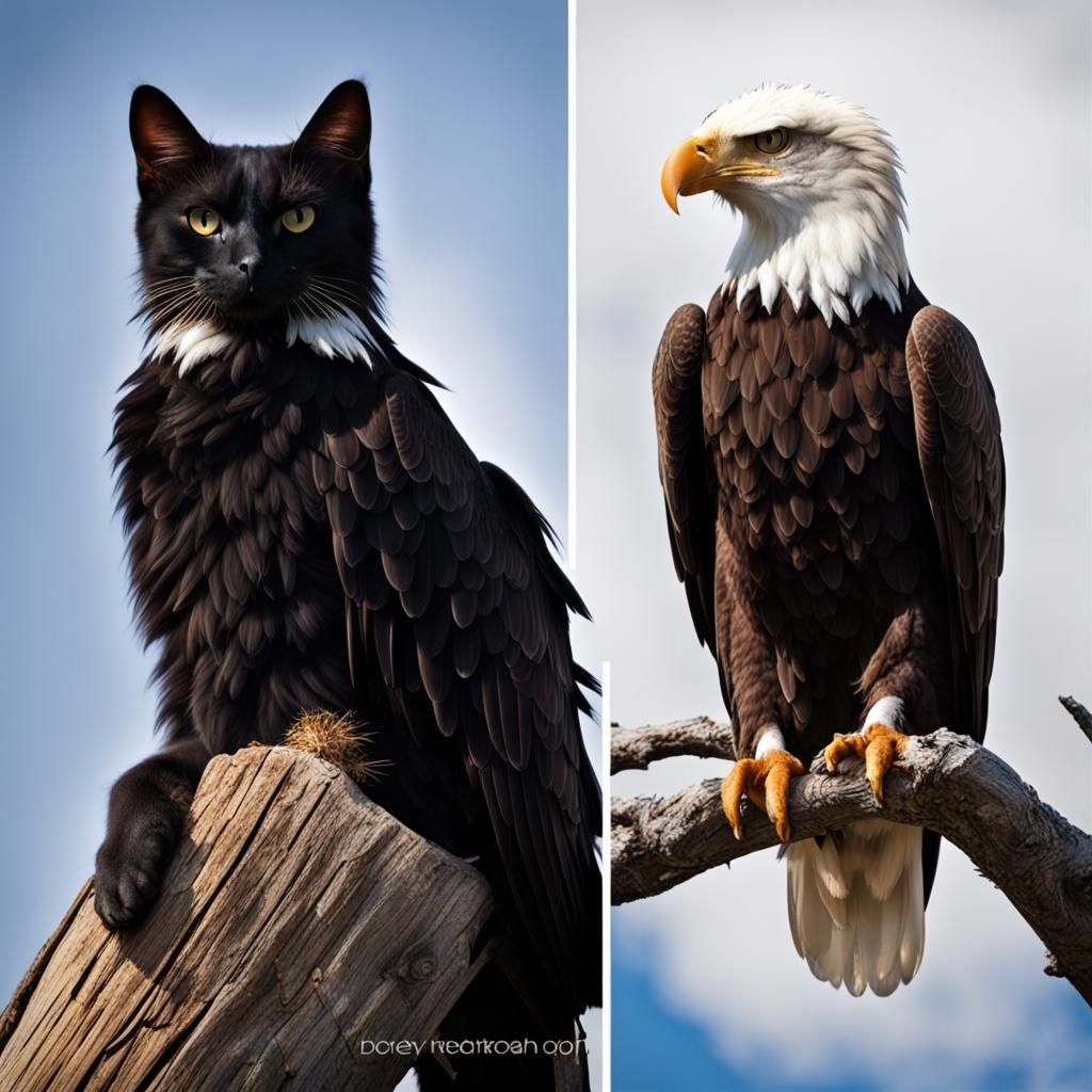 Black Cat and Bald Eagle: A Study in Contrast