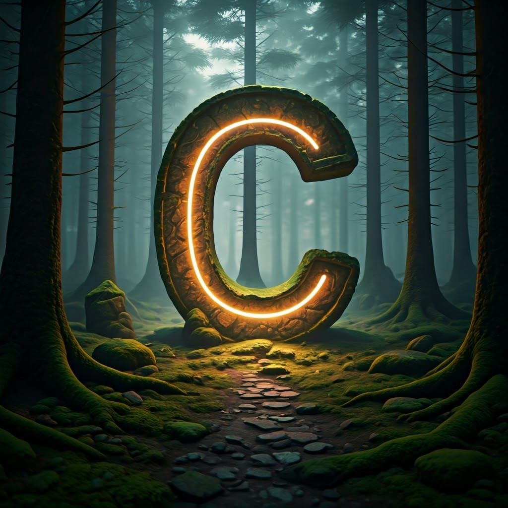 Mystical Forest Letter C in Unreal Engine 4K