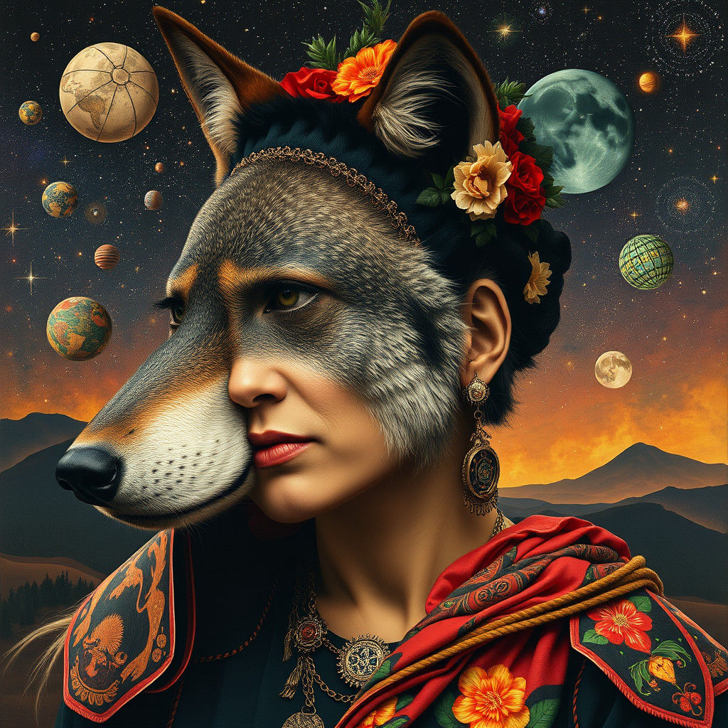 Cyberpunk Hybrid Warrior Transforms into Radiant Galaxy Form