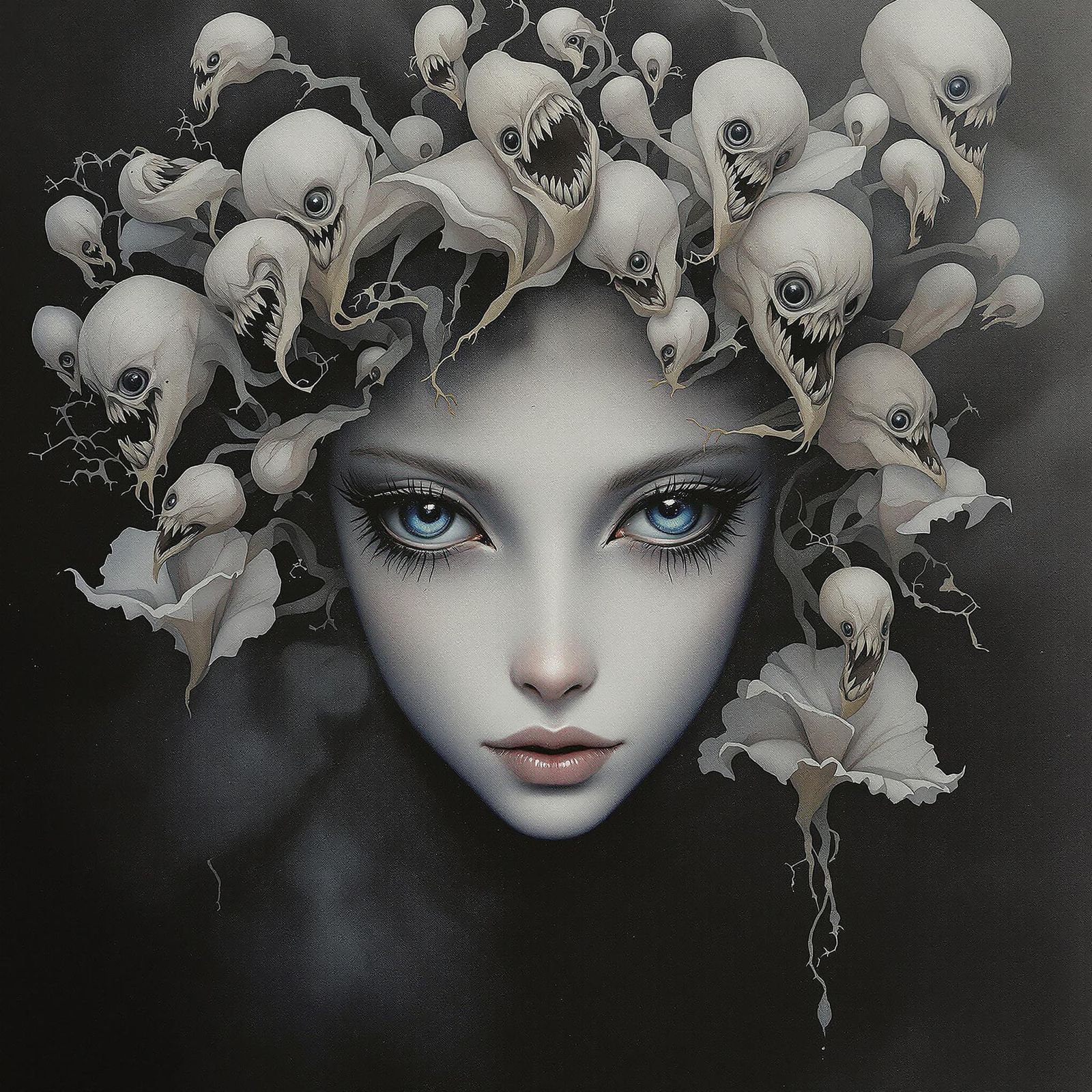 Melancholic Fairy in Dystopian Dreamscape