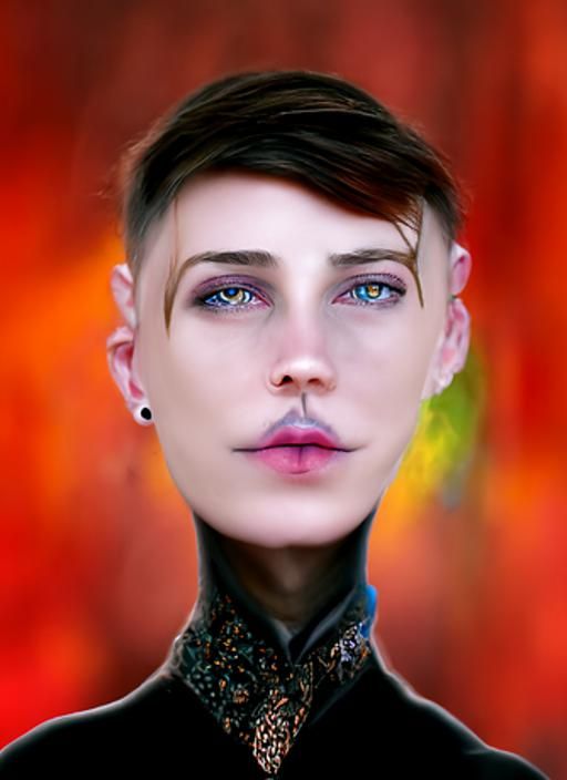 Androgynous Portrait of Desire in Renaissance Style