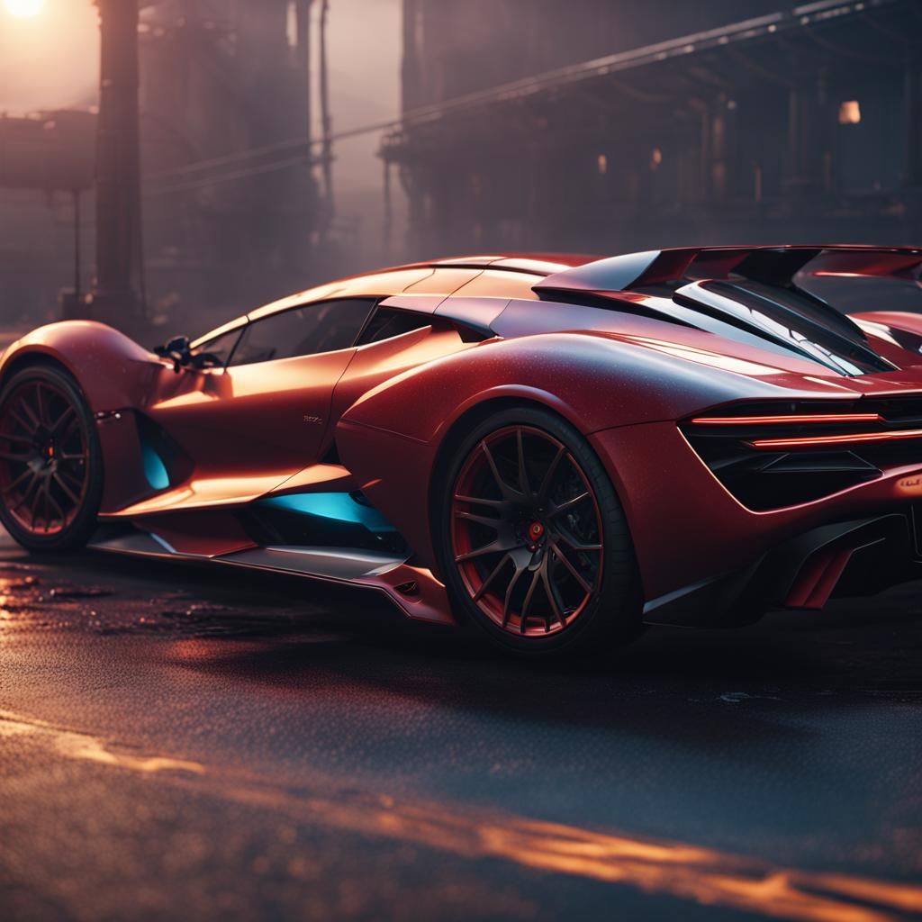 Detailed Matte Painting of a Supercar