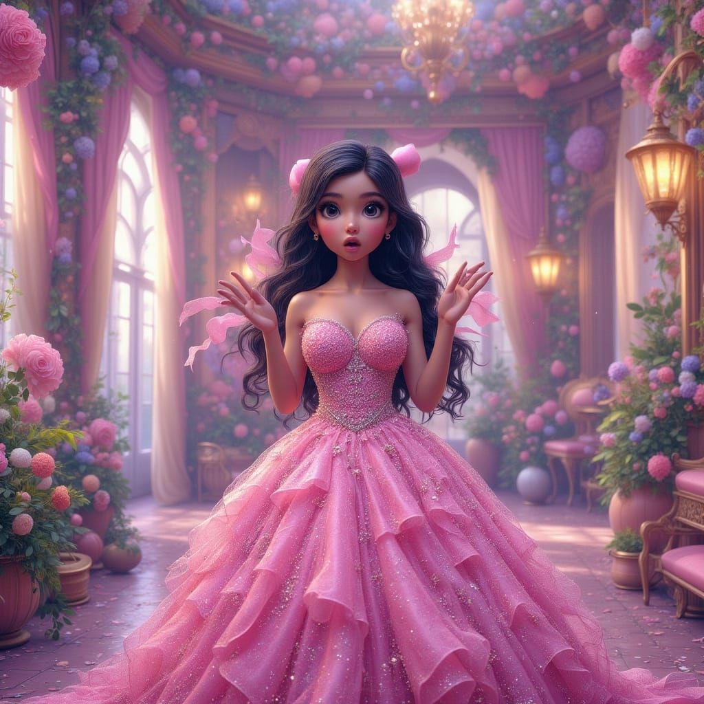 Keke Palmer as Princess in Toilet Paper Gown in Castle