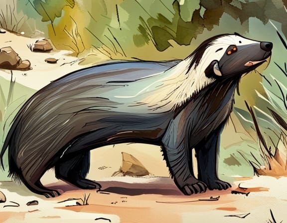 Ill-Tempered Honey Badger in Africa