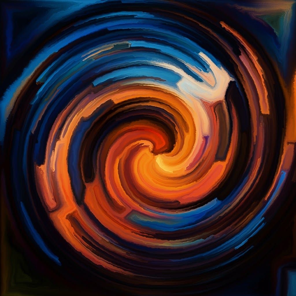 Abstract Vortex of Complementary Colors as Kinetic Art