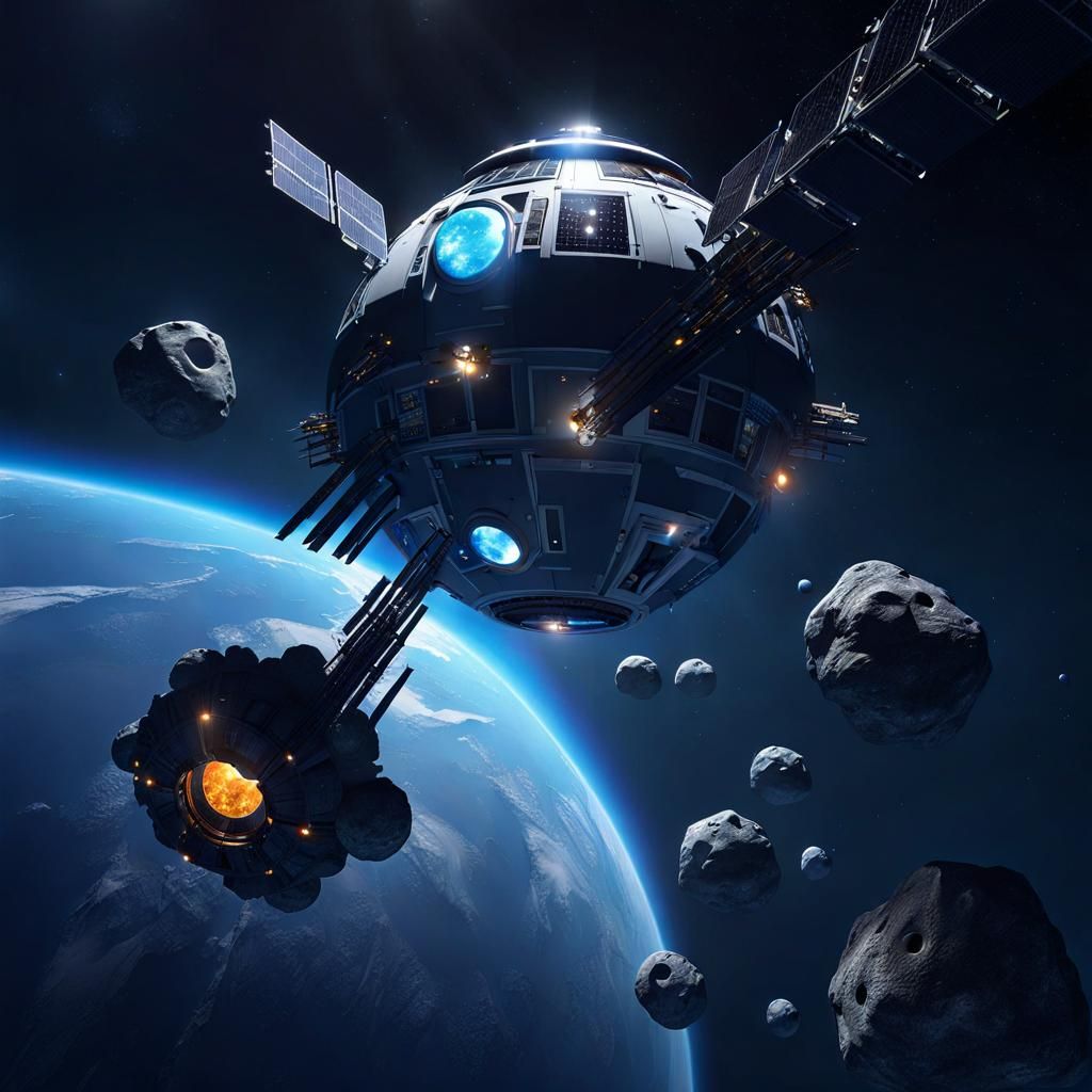 Space Station Orbiting Exoplanet Pandora