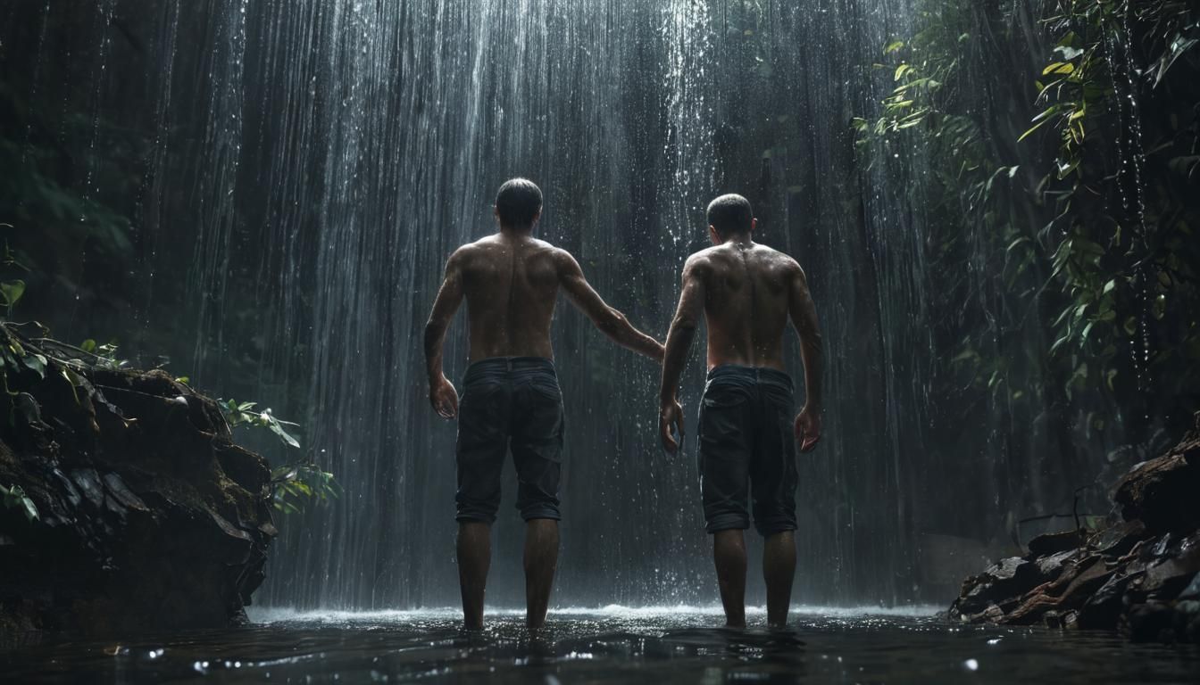 Hyperrealistic Waterfall View in Cinematic Lighting