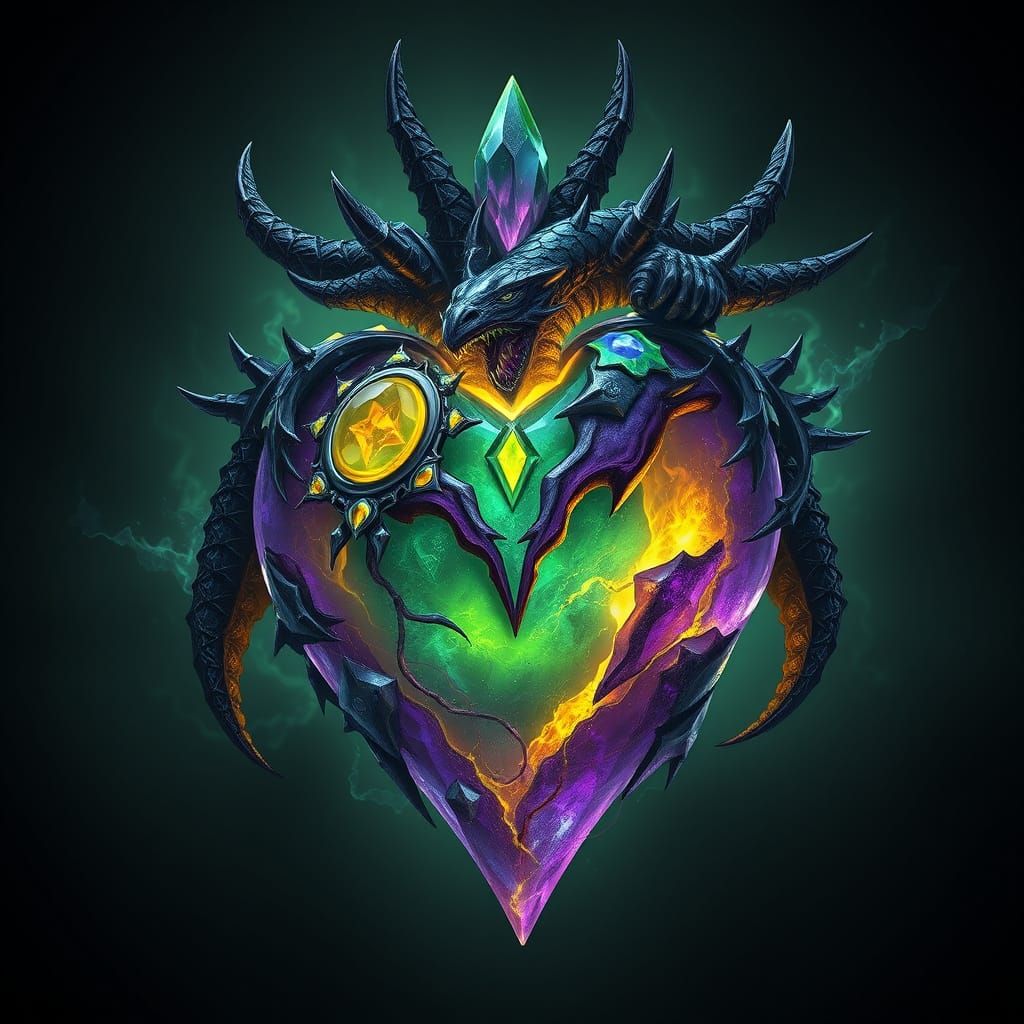 Dark Fantasy Heartstone Illuminates Mysterious Landscape