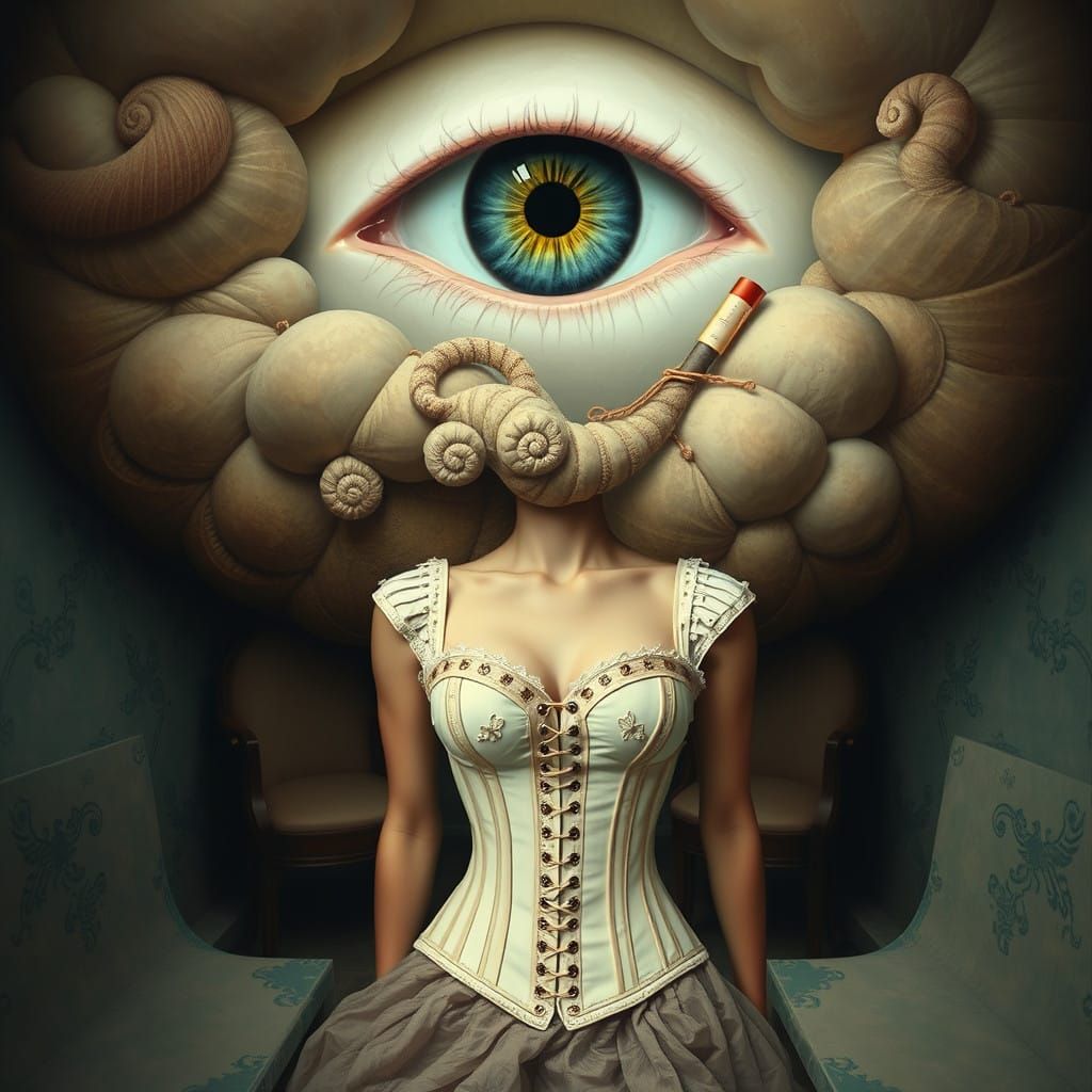 A Surreal Eye Watches Over a Haunting Waiting Room