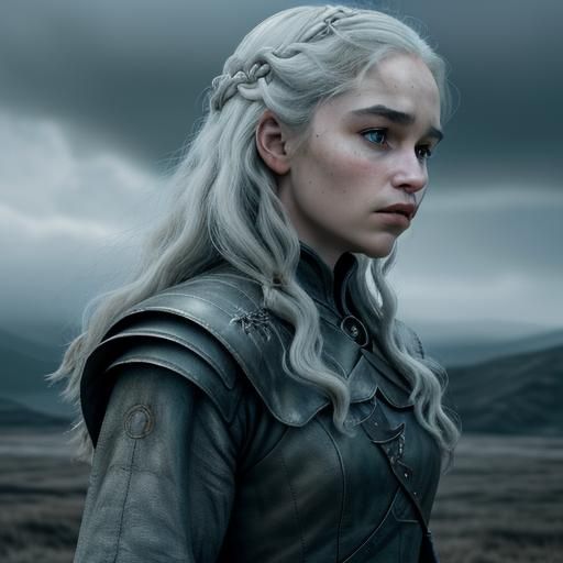 Young Daenerys Targaryen in Misty Landscape: Cinematic Film ...