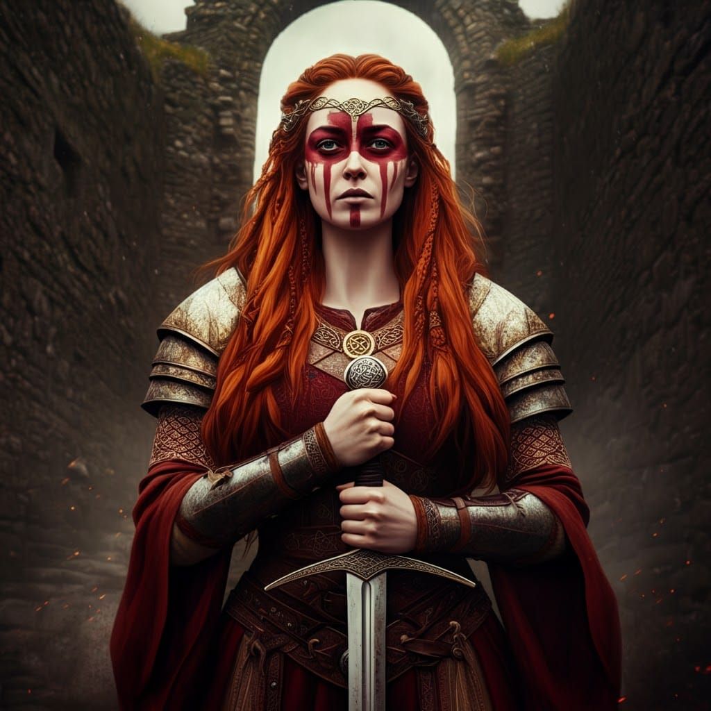 Macha, Sovereignty Goddess, Empowered Irish Celtic Warrior i...