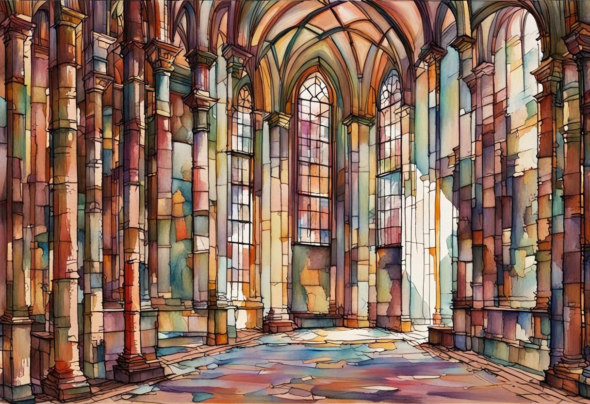 Abstract Color Fields with Sketchy Pen Strokes
