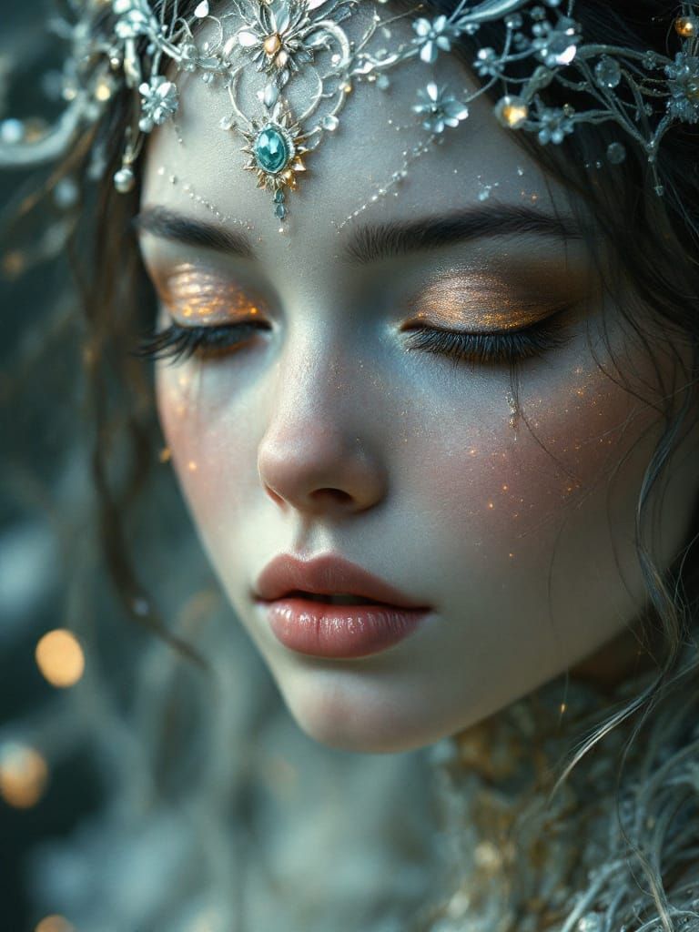 Ethereal Being Portrait in Surreal Style