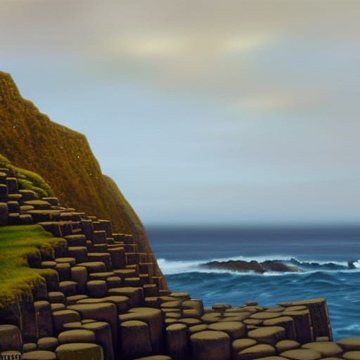 Giant's Causeway: Oil Painting Landscape