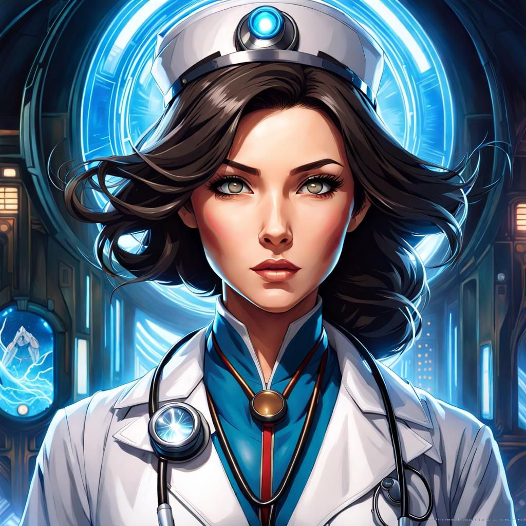 Japanese Wizard Doctor in Digital Art Style