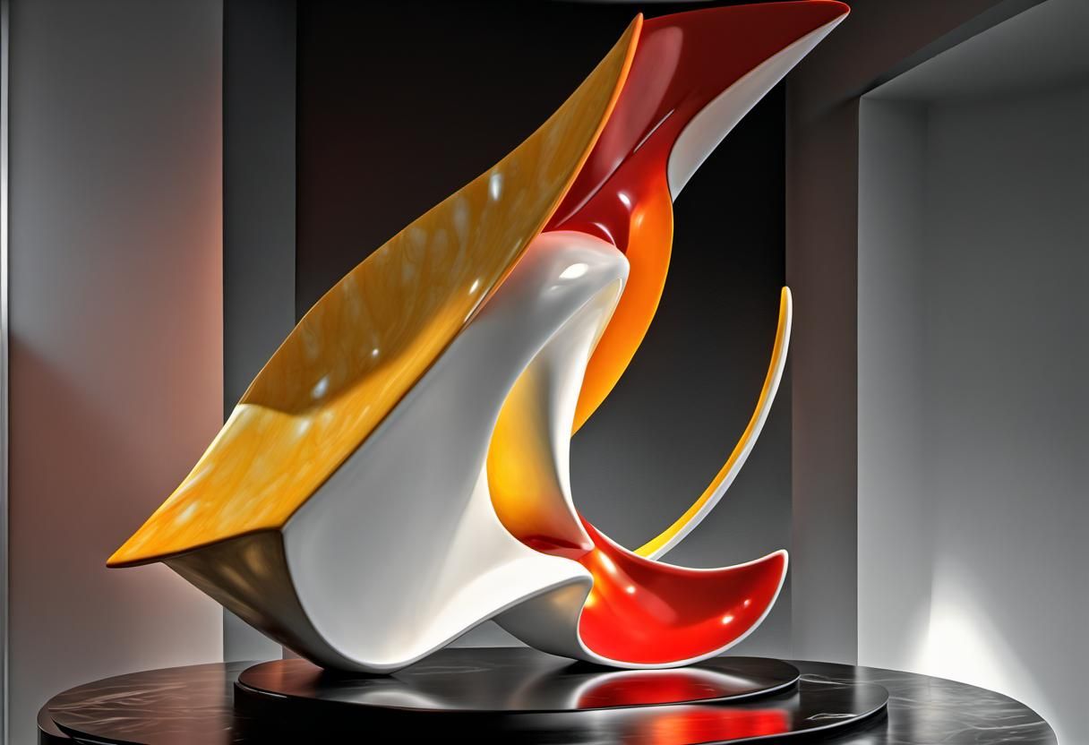 Elegant Sci-Fi Sculpture in Art Deco Style