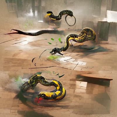 Snakes Fighting: Detailed Concept Art